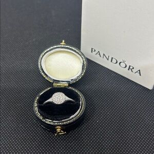 Pandora “Love-pods” Pave White Gold 18k Ring with Natural Diamonds